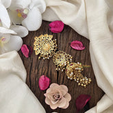 Vriksham Floral 2 Layer With Jumka Jada Billai-Red Green-Pearl-G19278